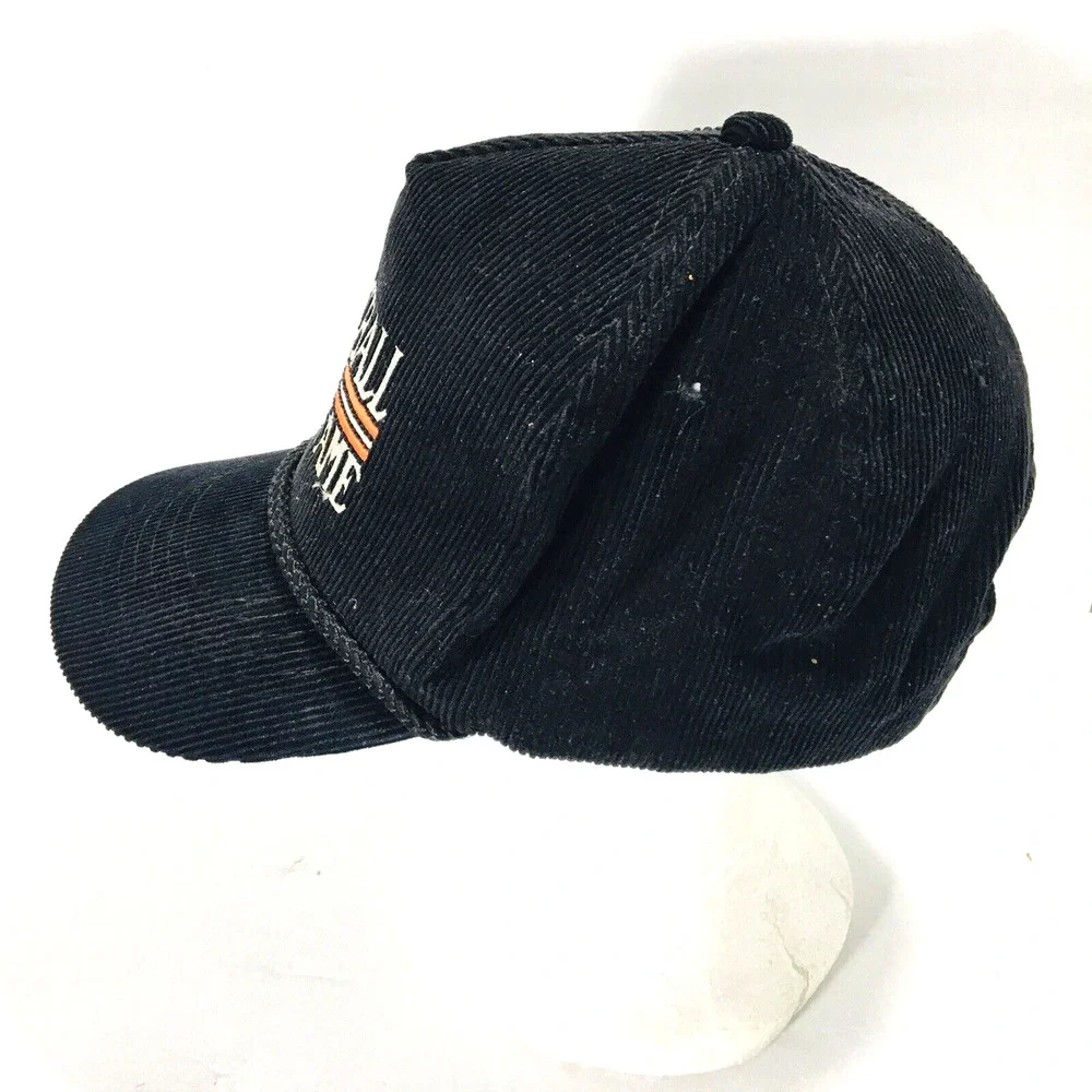 Vintage 80's Corduroy Rope Basketball Yupoong Snapback Hat Cap Bengals Colors